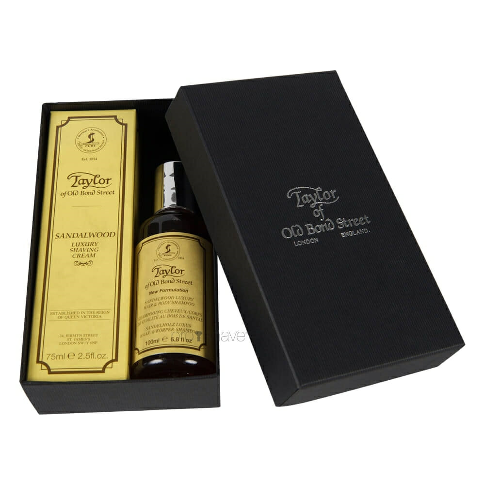 Presentförpackning med Rakkräm och Hair & Body Shampoo, Sandalwood