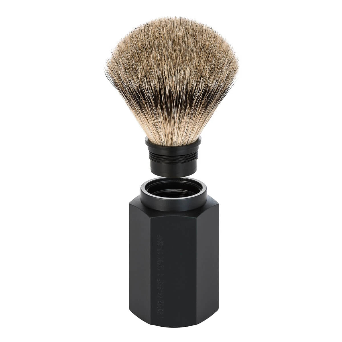 Mark Braun Silvertip Badger rakborste, 21 mm, Hexagon, Aluminium Graphite