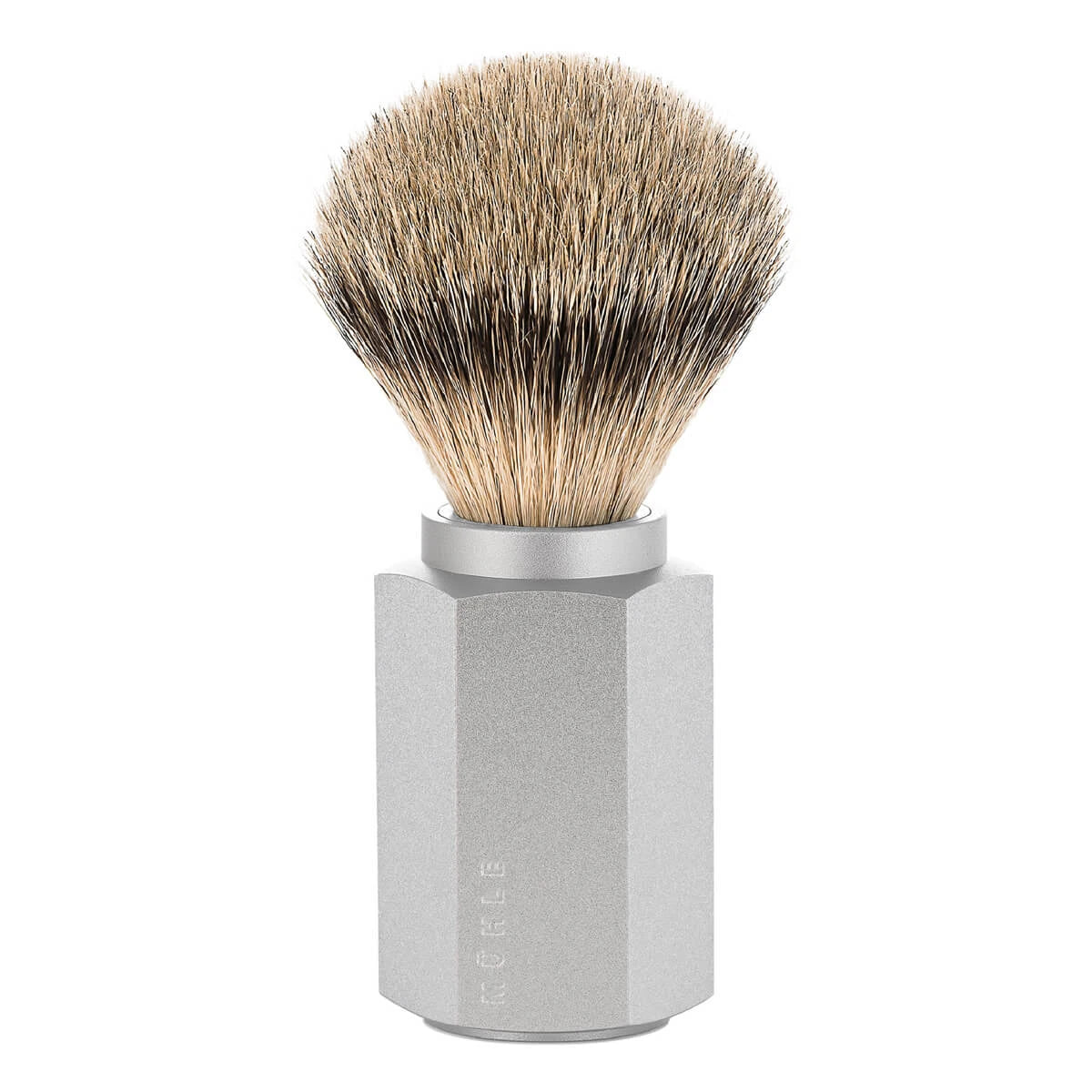 Mark Braun Silvertip Badger Rakborste, 21 mm, Hexagon, Silver Aluminium