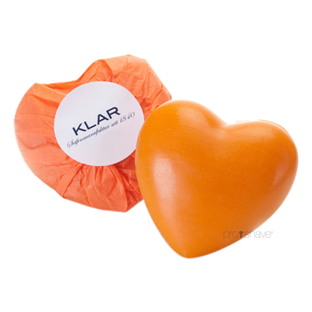 Hjärtformad tvål, Orange, 65 gr.