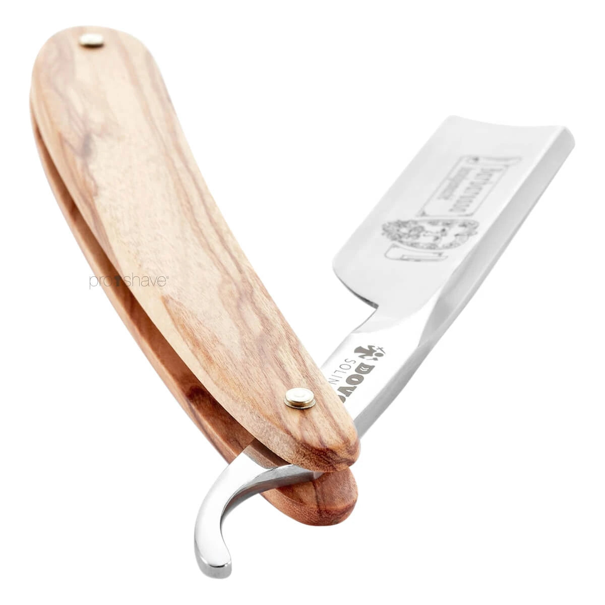 Rakkniv 5/8, fyrkantig spets, Barbarossa, kort, olivträ