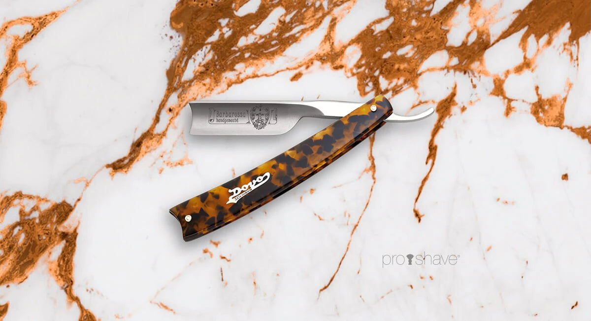 Rakkniv 5/8, spansk spets, Barbarossa, kort, Imit. Sköldpaddssköld