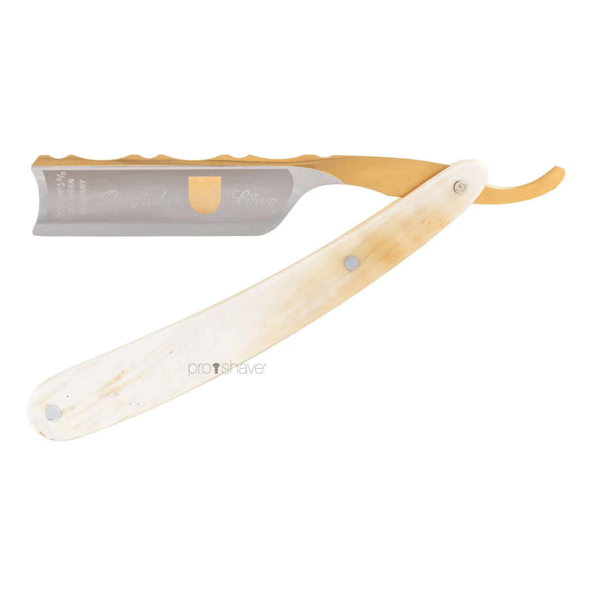 Rakkniv 6/8, spansk spets, Bergischer Löwe, Horn