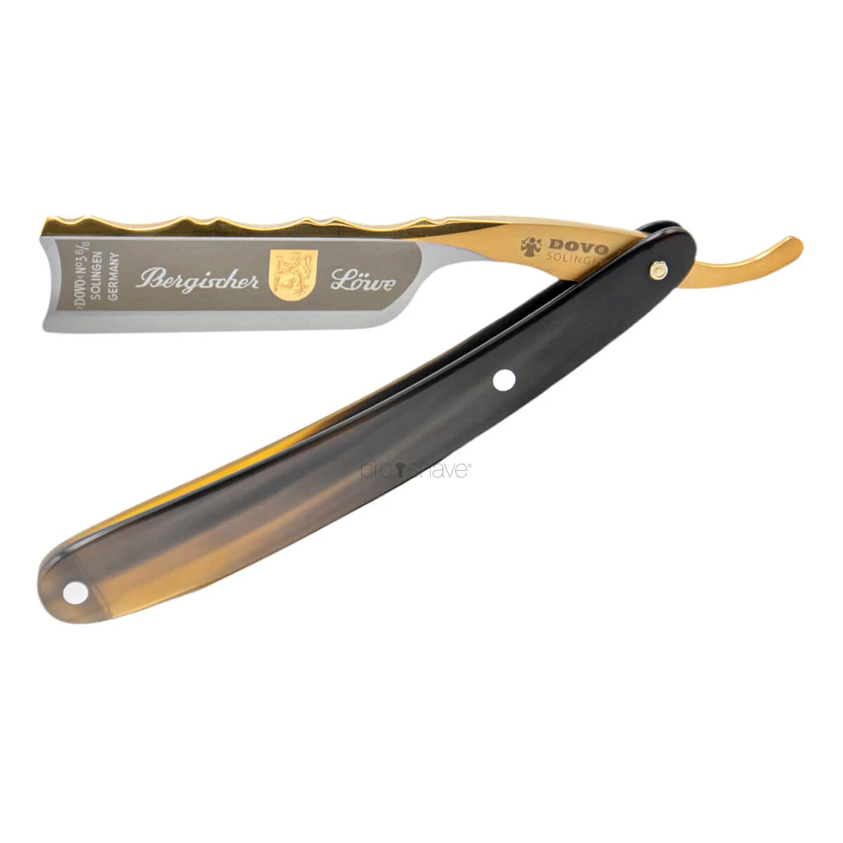 Rakkniv 6/8, spansk spets, Bergischer Löwe, Horn