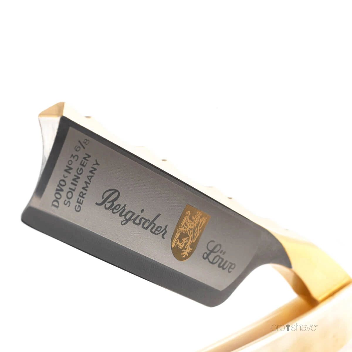 Rakkniv 6/8, spansk spets, Bergischer Löwe, Horn