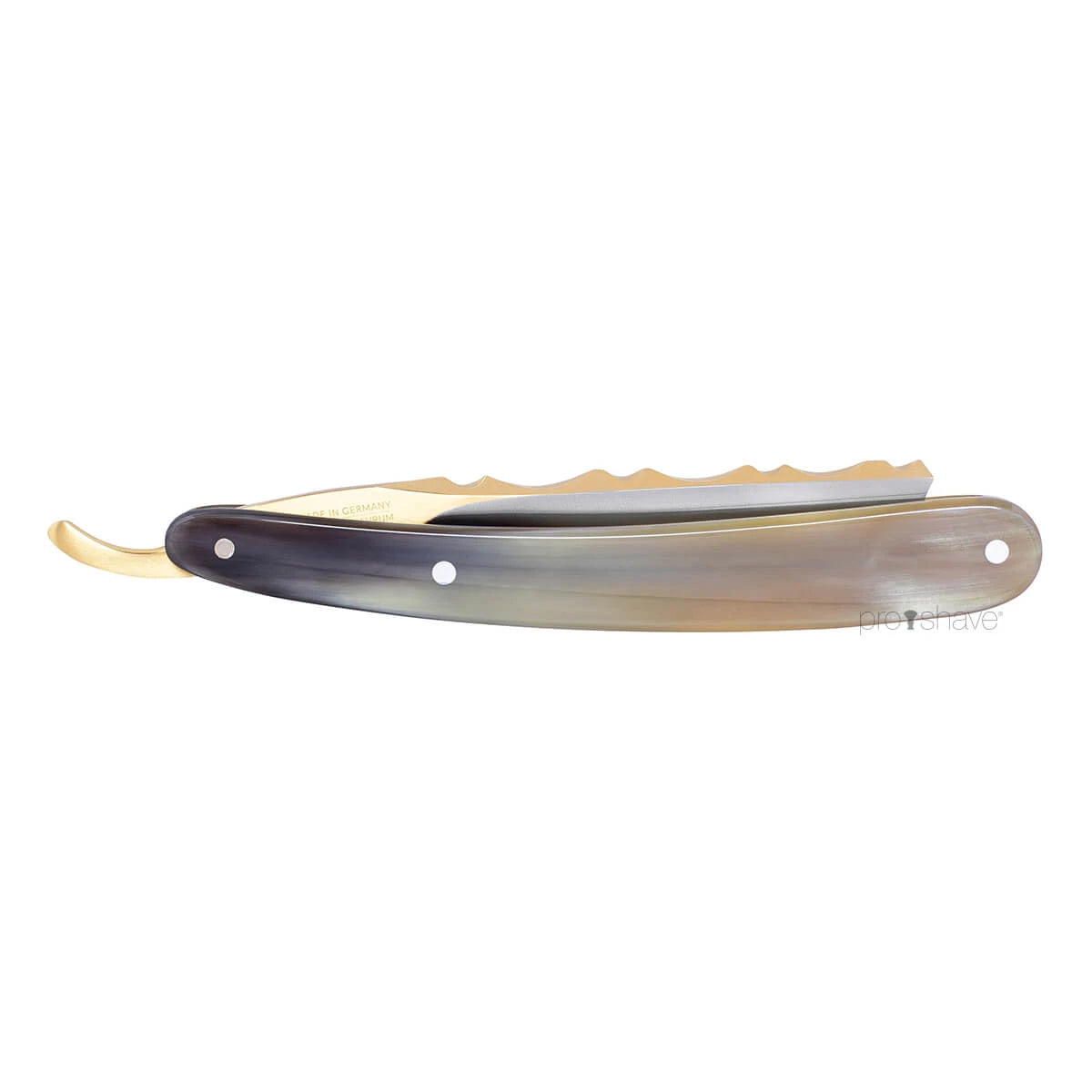 Rakkniv 6/8, spansk spets, Bergischer Löwe, Horn