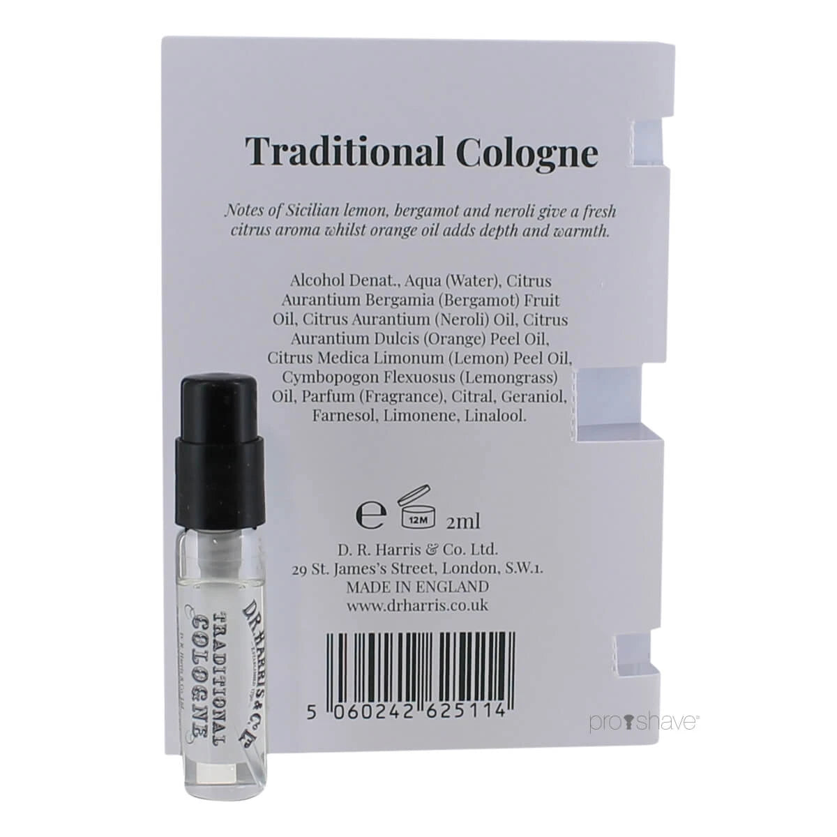 Traditional Cologne, Prover, 2 ml.