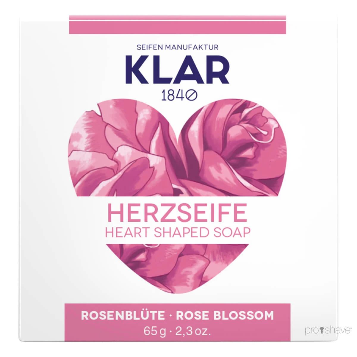 Hjärtformad tvål, Rose, 65 gr.