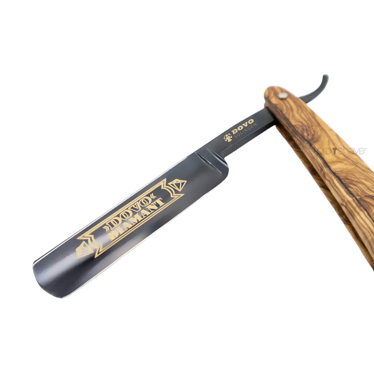 Rakkniv 5/8, rund nos, diamant, olivträ