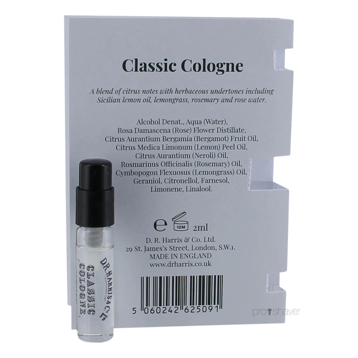 Classic Cologne, Prover, 2 ml.