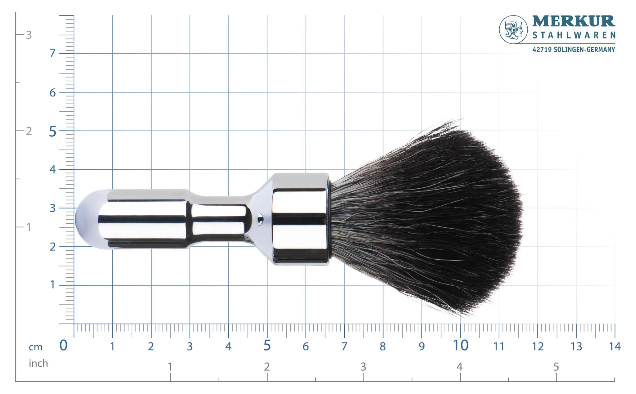 Futur Rakborste, svart fiber, krom