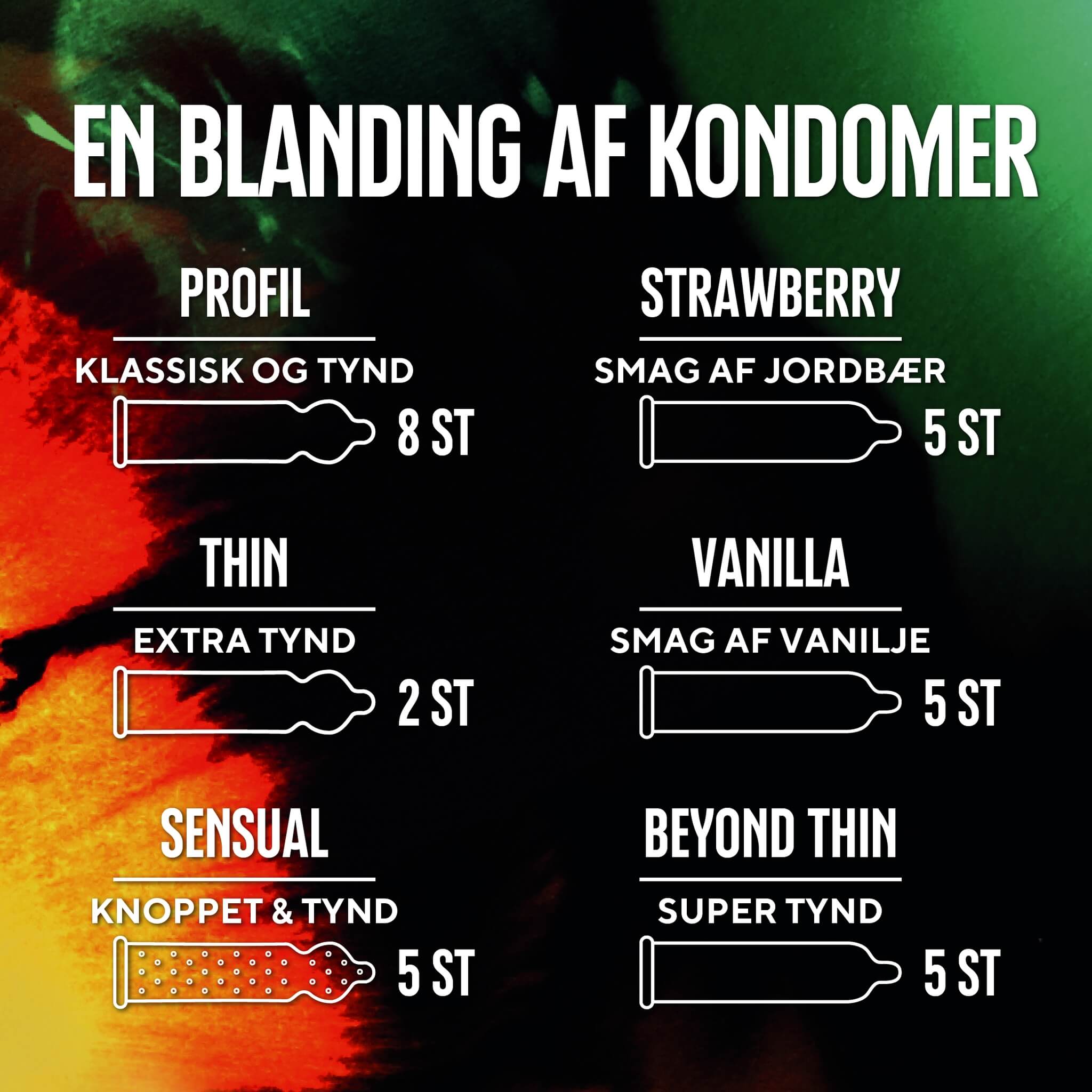 Blandade kondomer, 30 st.