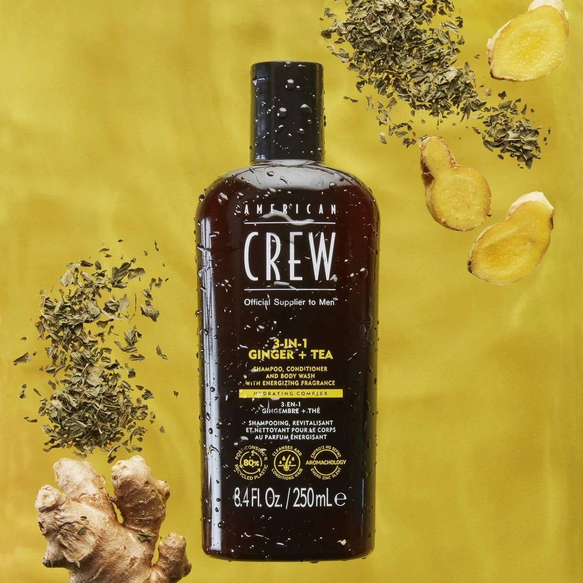 3-in-1 Ginger + Tea Hair & Body Schampo, 450 ml.
