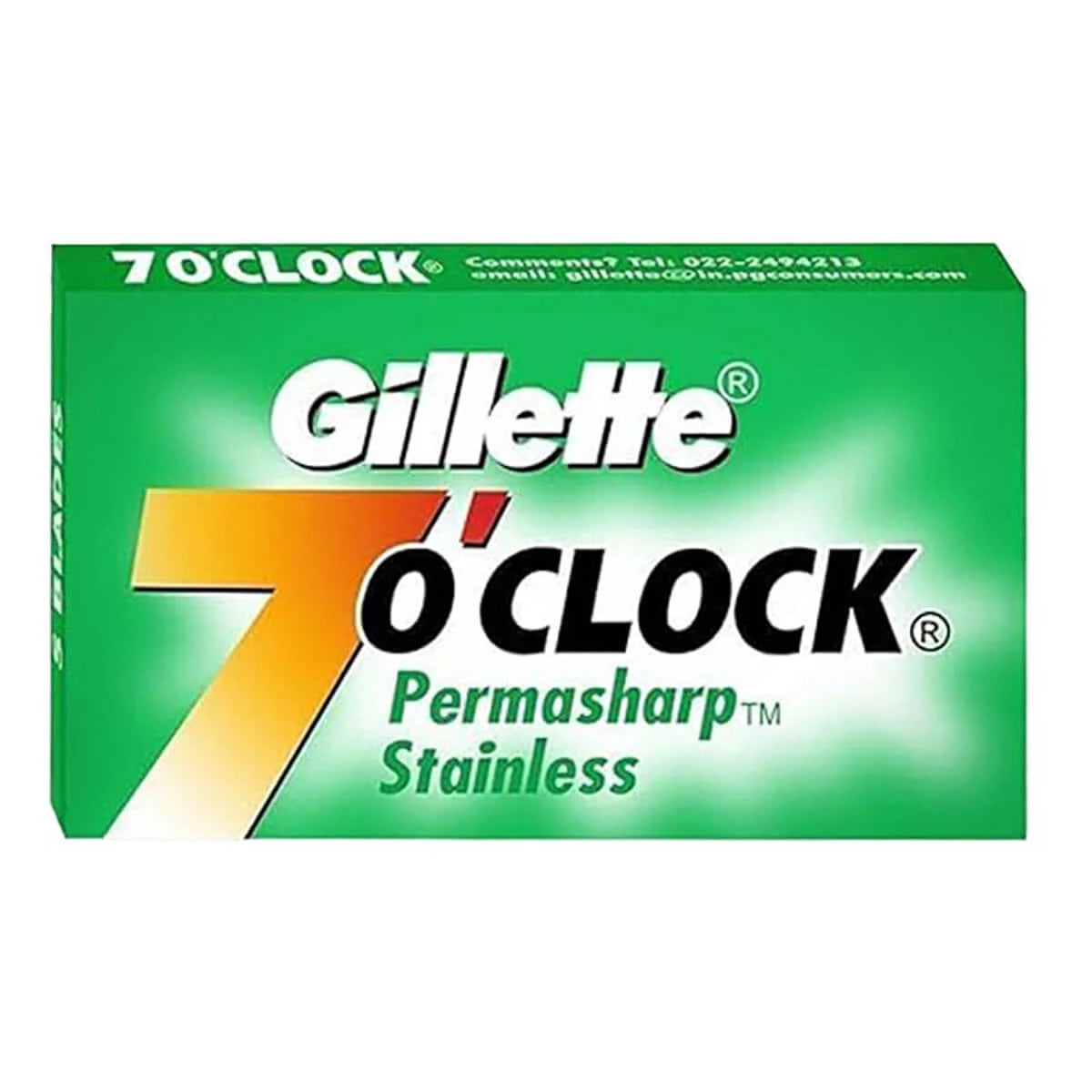 7 O'Clock Permasharp rostfria Rakblad, grön, 10 st.