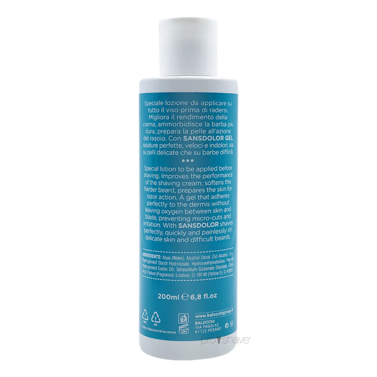 Pre-shave gel, Sansdolor, 200 ml.