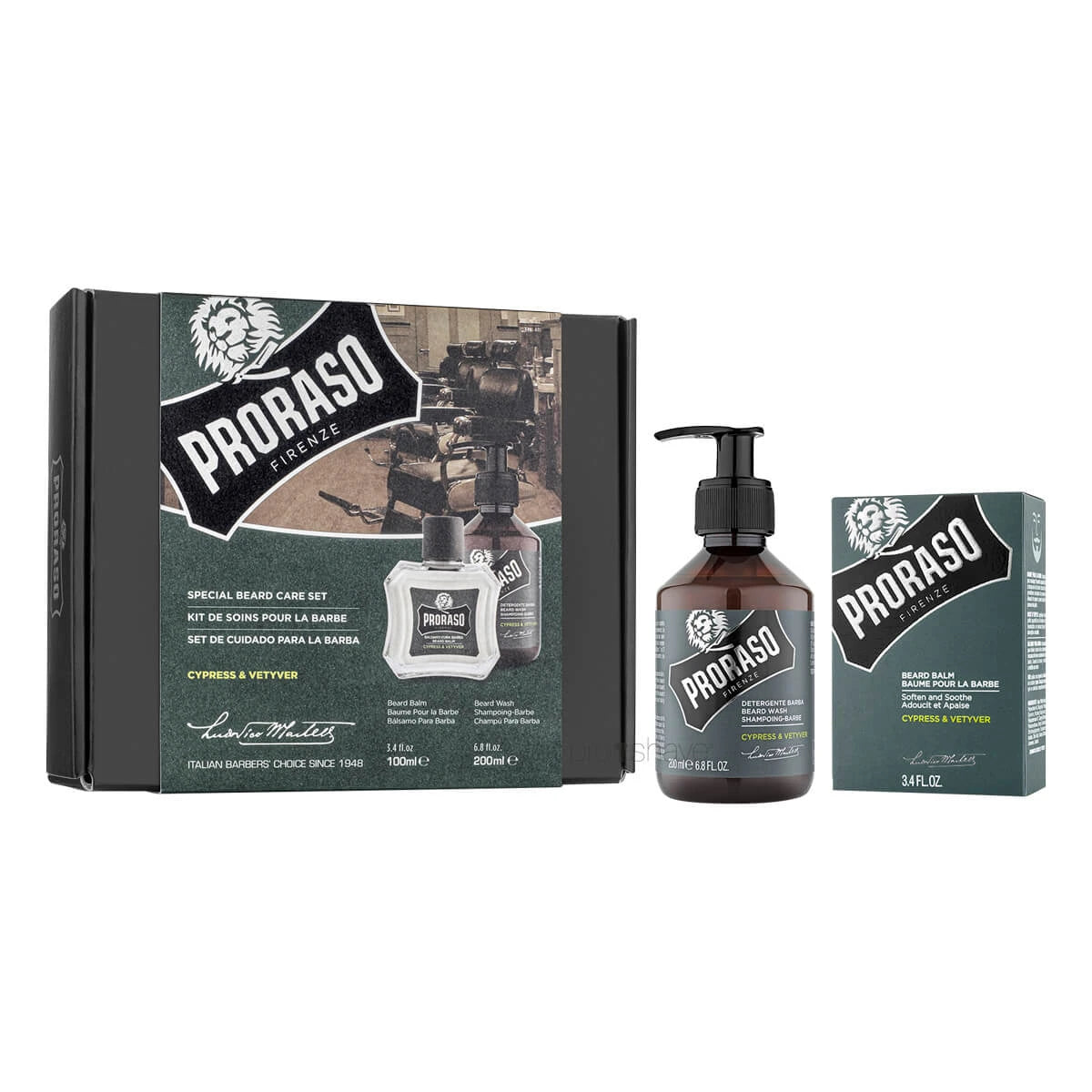 Presentask, Duo Pack, Skäggschampo & Skäggbalm, Cypress & Vetiver
