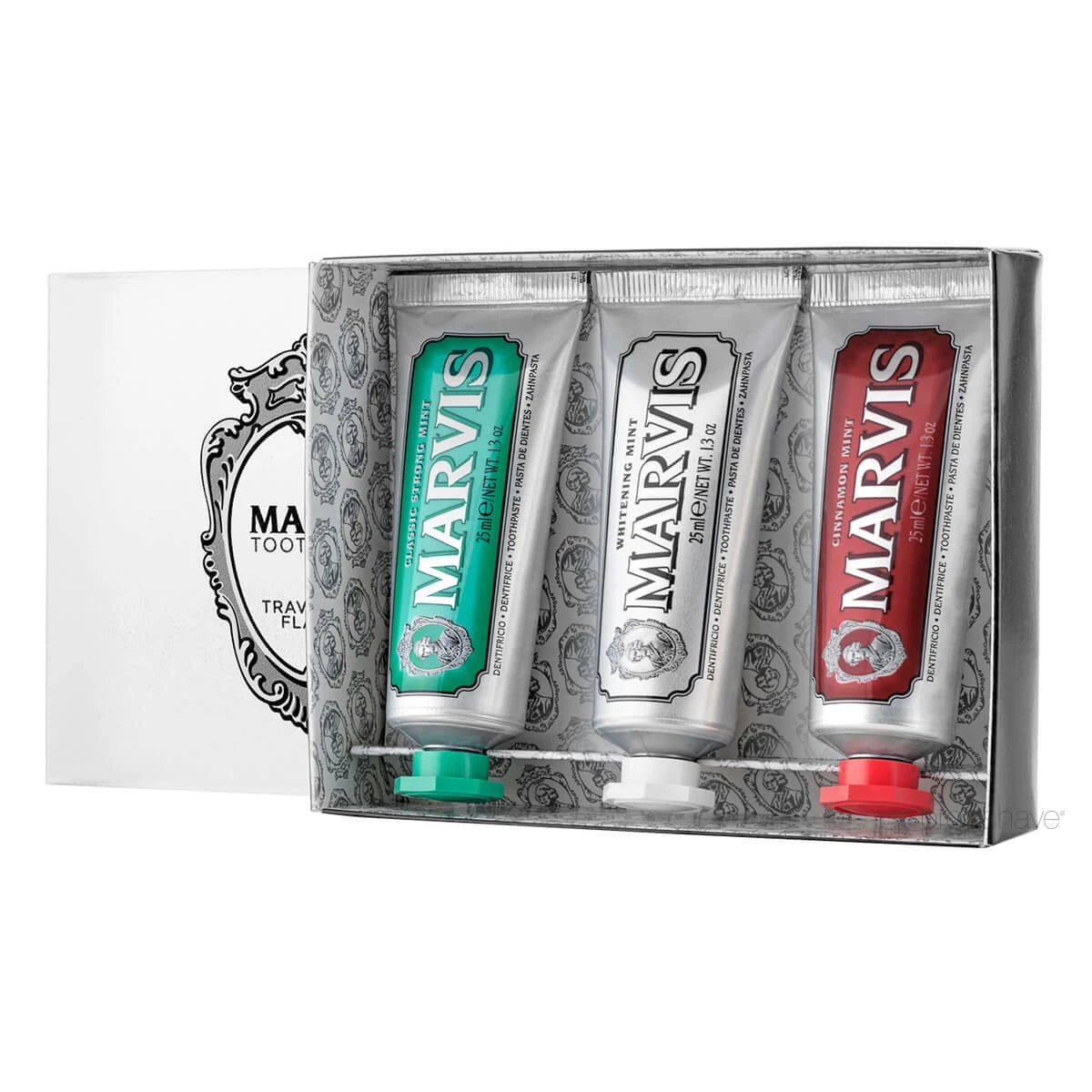 Presentask med tandkräm, 3 x 25 ml.