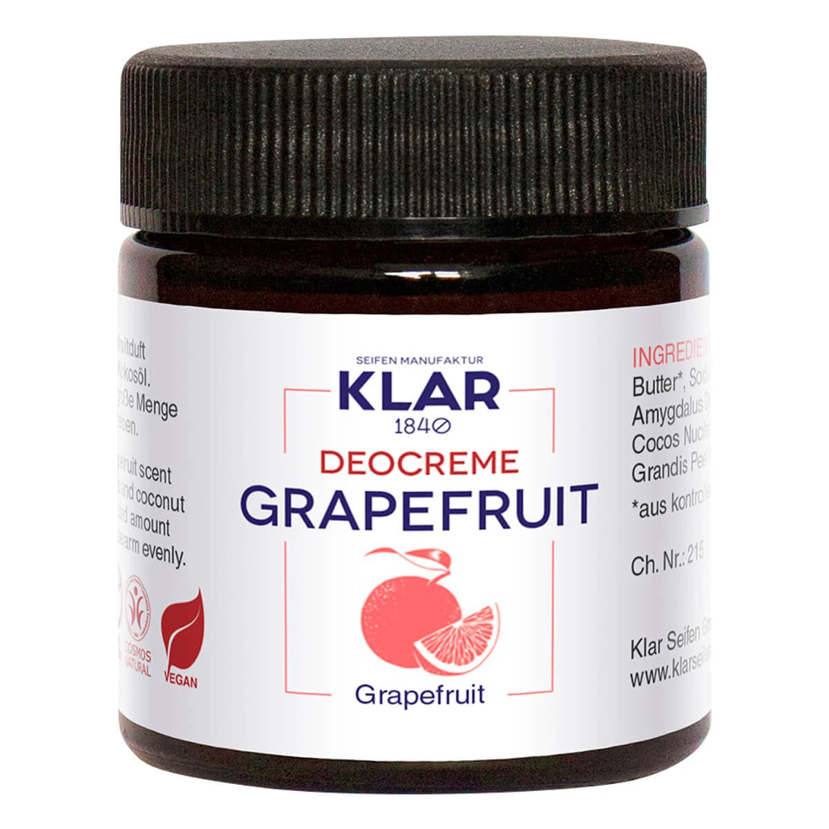 Deodorant Cream, Grapefruit, 30 ml