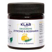 Deodorant Cream, Lemon & Rosemary, 30 ml
