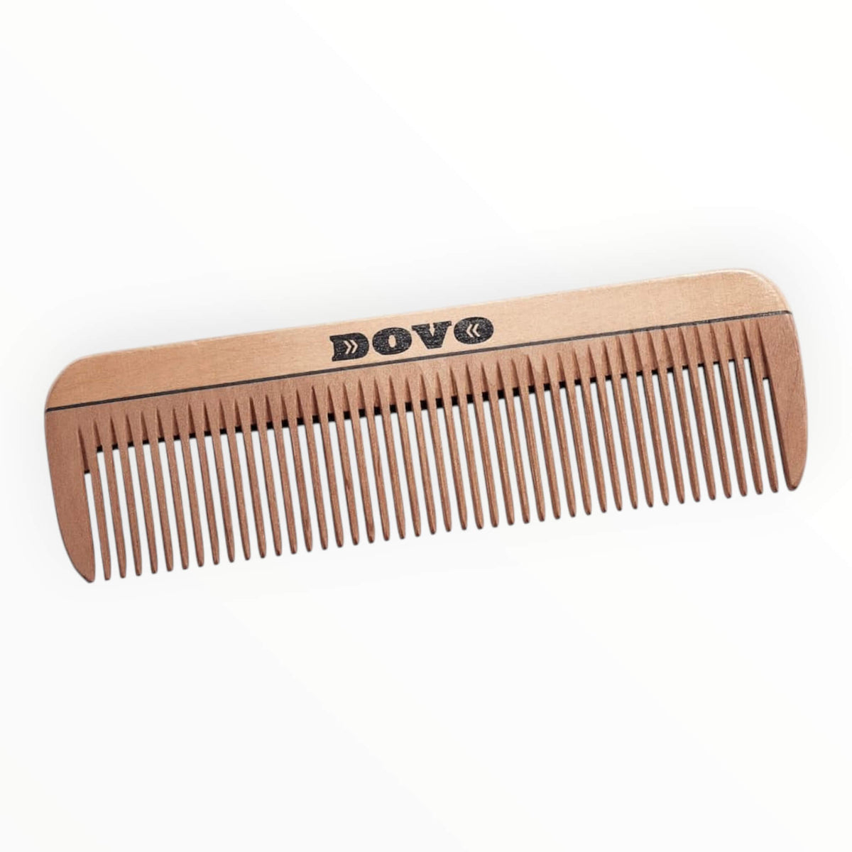 Beard & Grooming Set med sax och kam i trä, svart läder