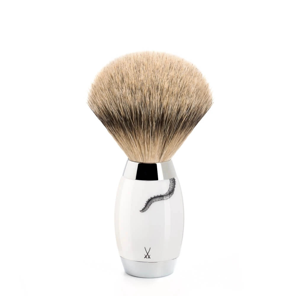 Meissen Porcelain Silvertip Rakborste, porslin
