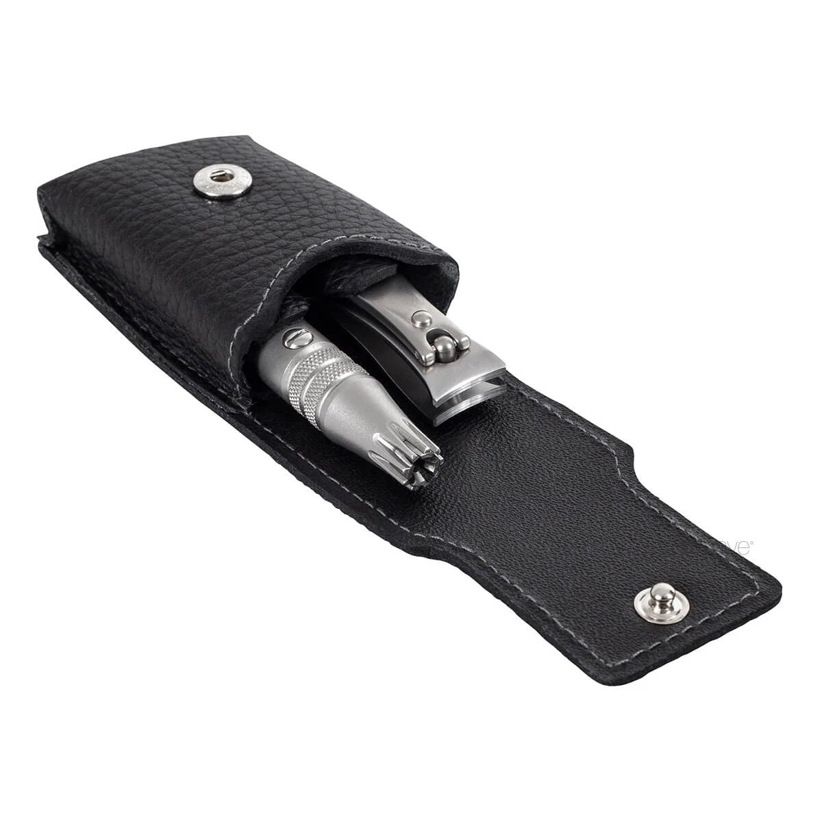 Grooming set med klippare & Nagelklippare, svart läder