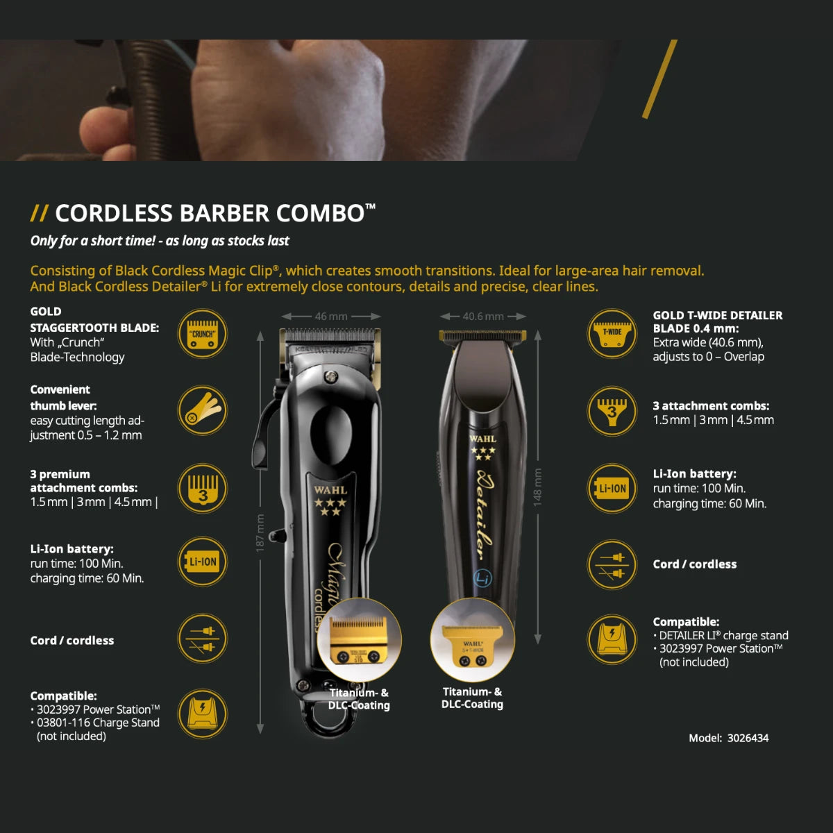 Barber Combo, sladdlös Magic Clip & sladdlös Detailer, begränsad upplaga