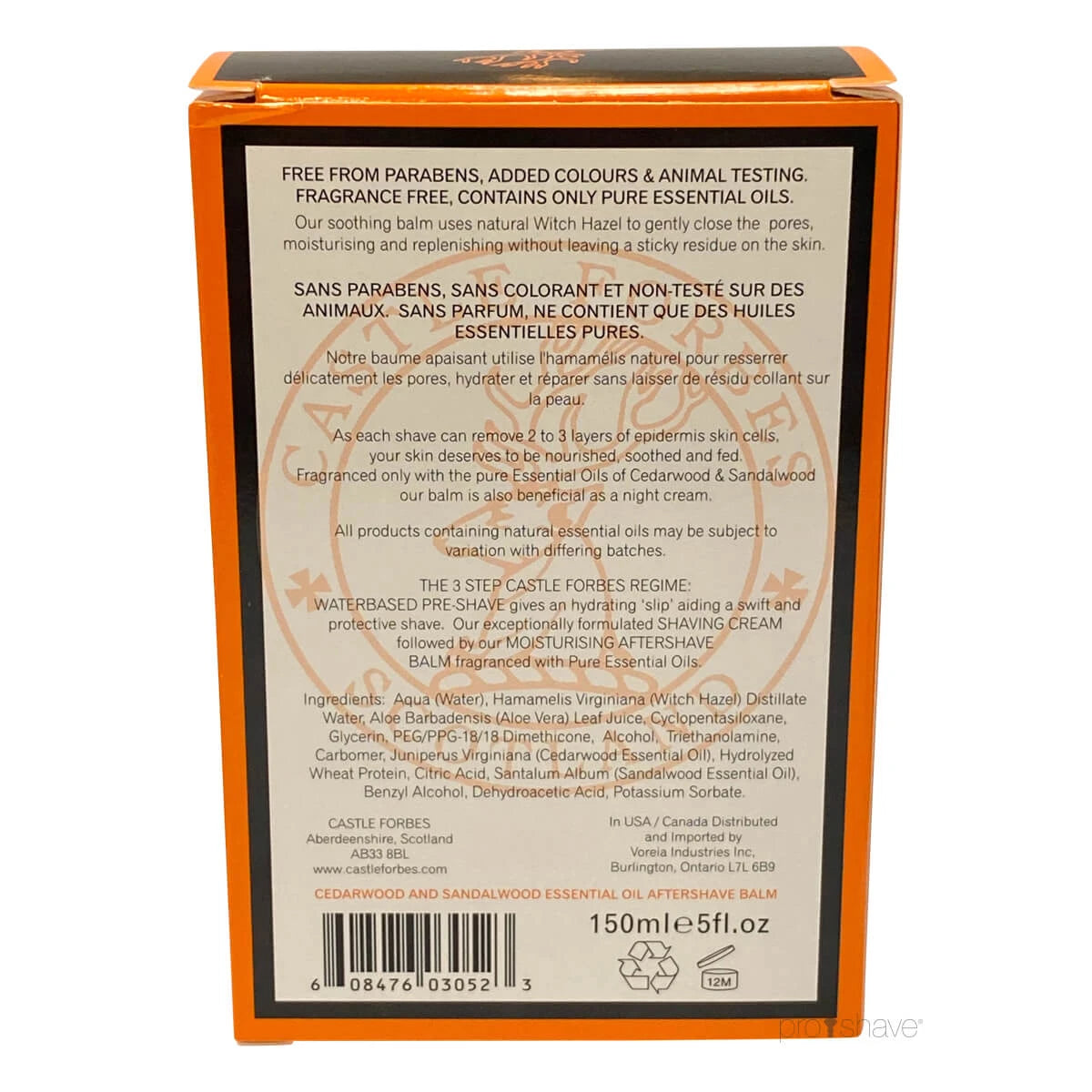 Aftershave Balm, Cedarwood & Sandalwood Oils, 150 ml.