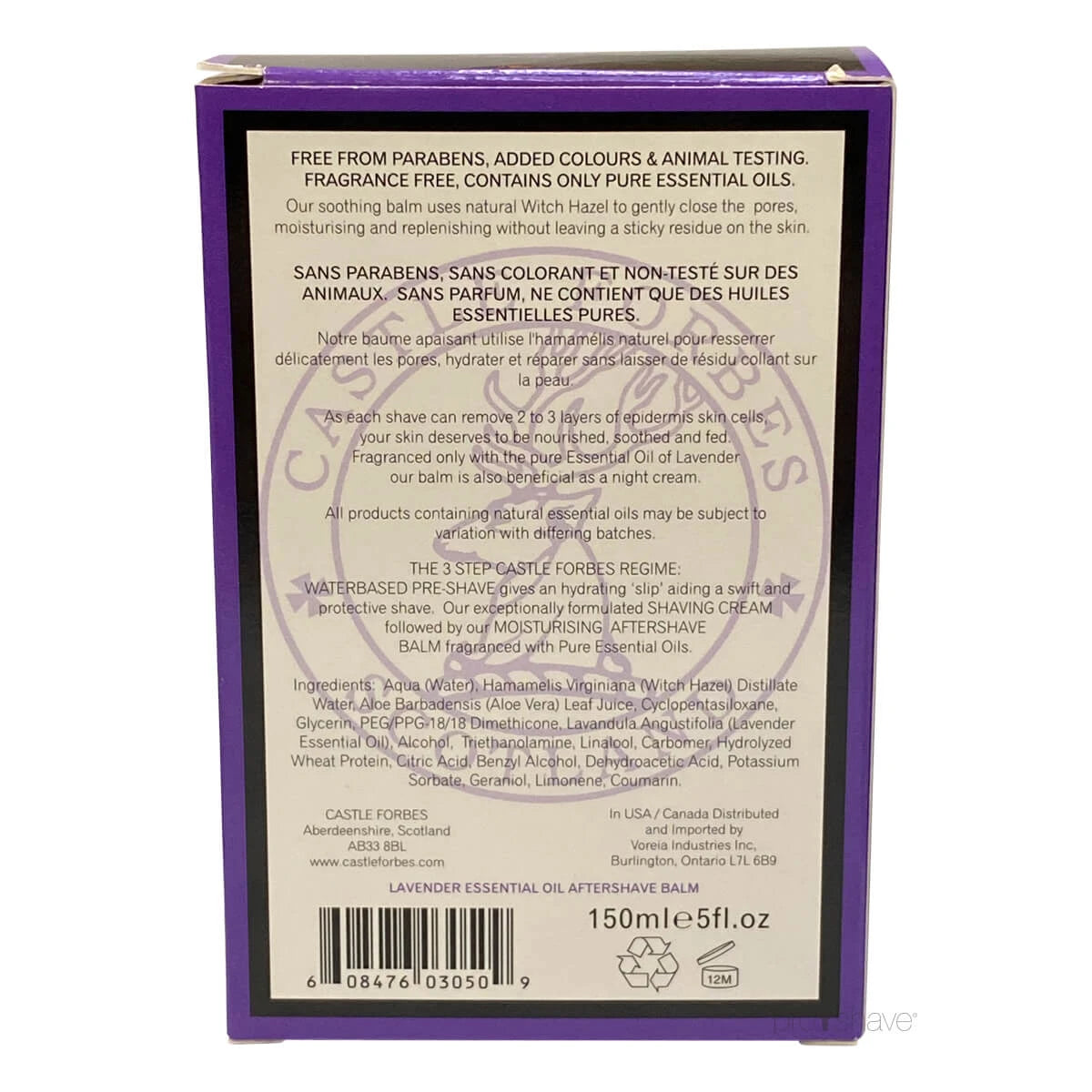 Aftershave Balm, Lavender Essential Oil, 150 ml.
