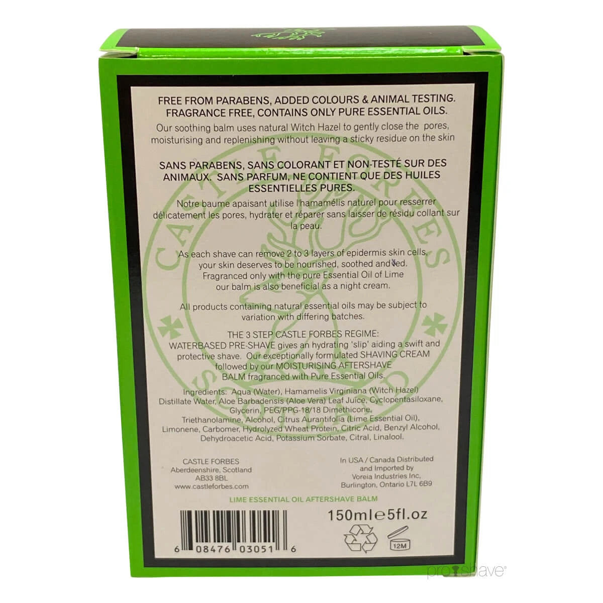 Aftershave Balm, Lime Essential Oils, 150 ml.
