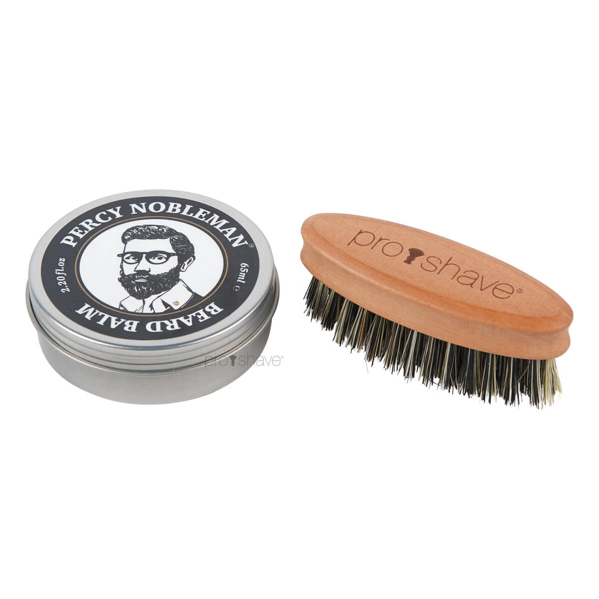 Skäggset med Skäggborste (fiber) och Percy Nobleman Beard Balm