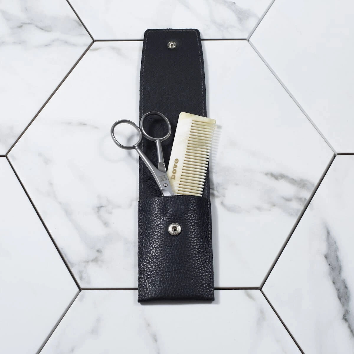 Beard & Grooming Set med 2 delar, Svart läder