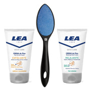 Fotvårdsset med keramisk fotrasp (svart), exfolierande fotskrubb och fotkräm