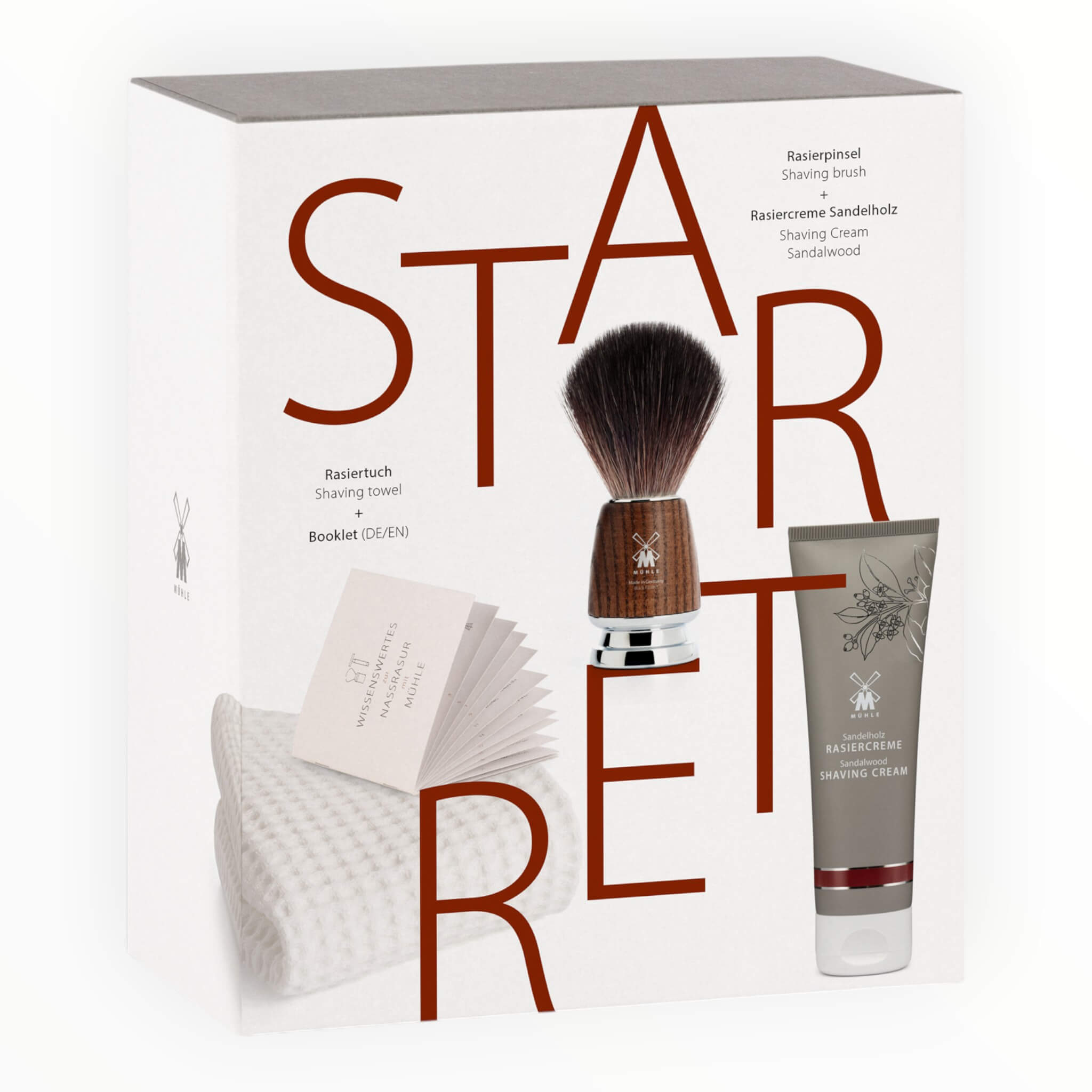 Presentaskar med Rakborste, Rakkräm och Rakhandduk, Starter