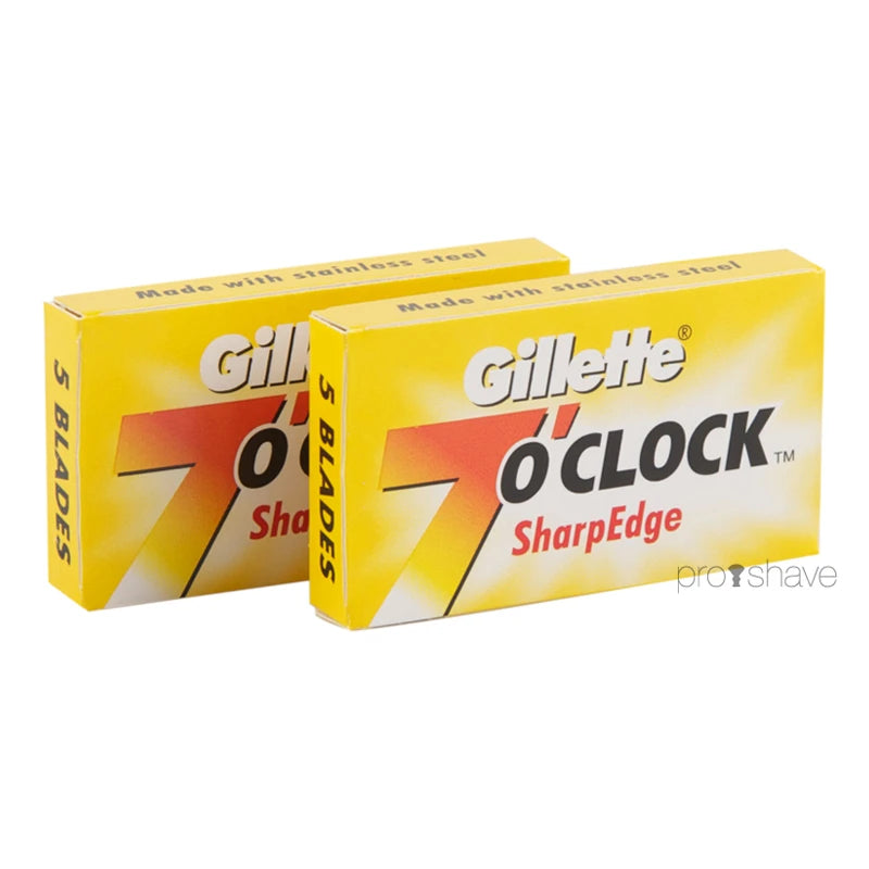 7 O'Clock SharpEdge Rakblad, Gul, 2x5 st (10 st)