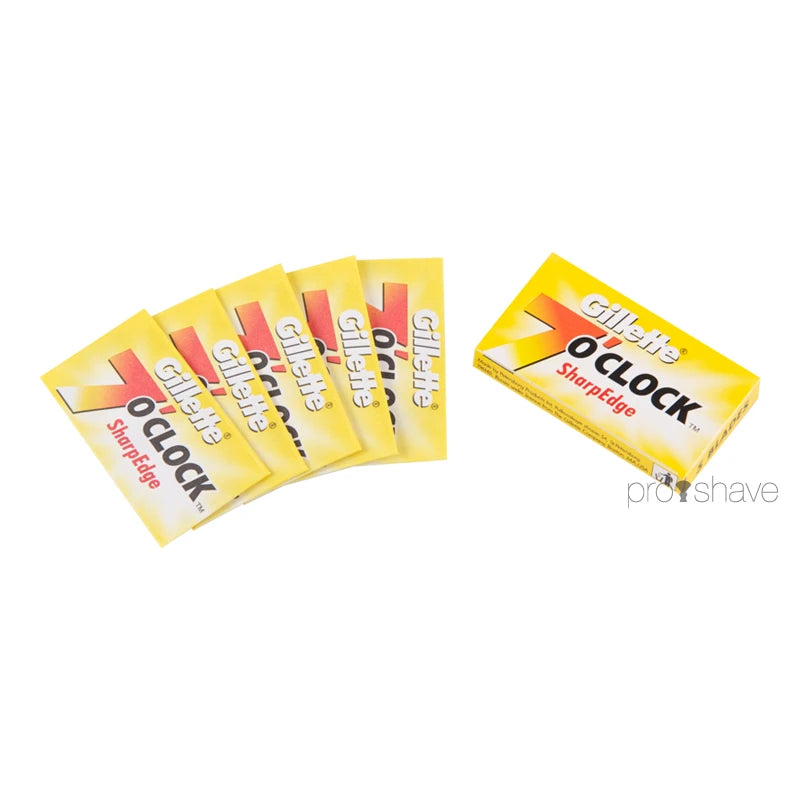 7 O'Clock SharpEdge Rakblad, Gul, 1 st, 20x5 st (100 st)