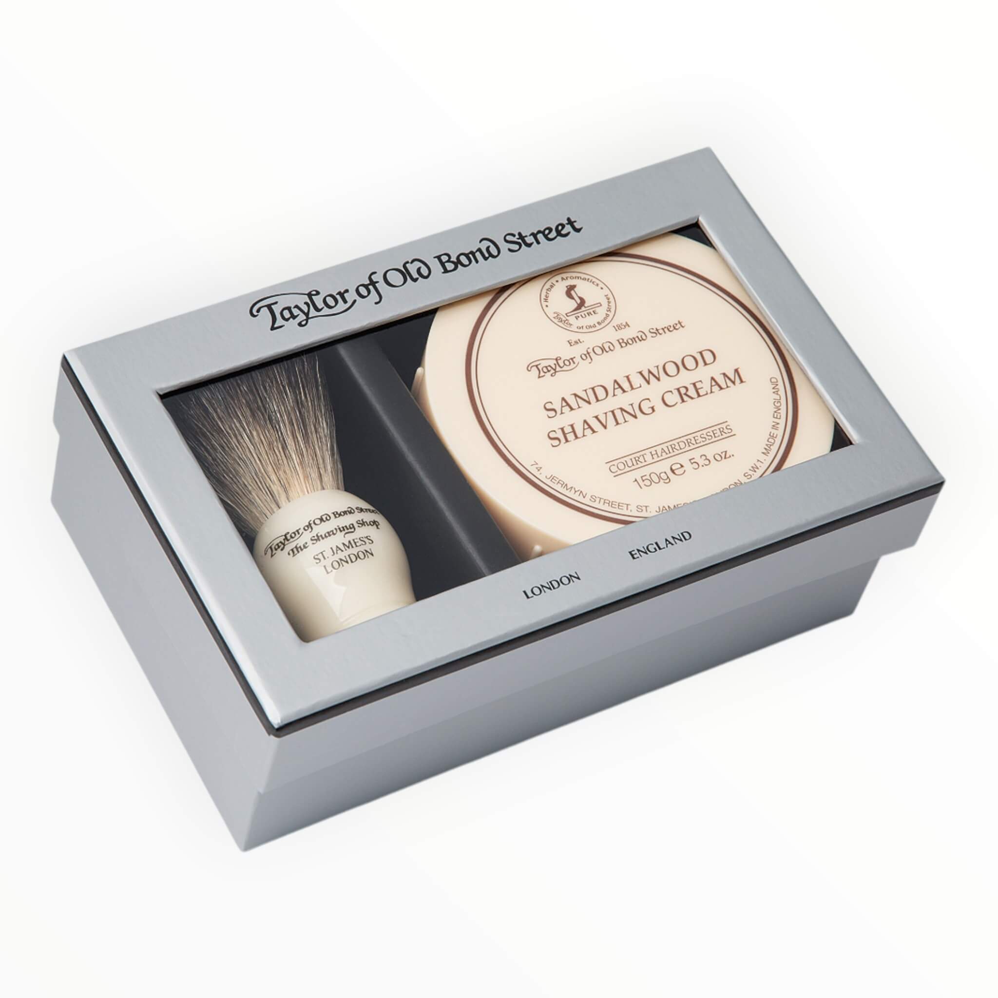 Presentask med Rakborste av Pure Badger och Rakkräm, Sandalwood