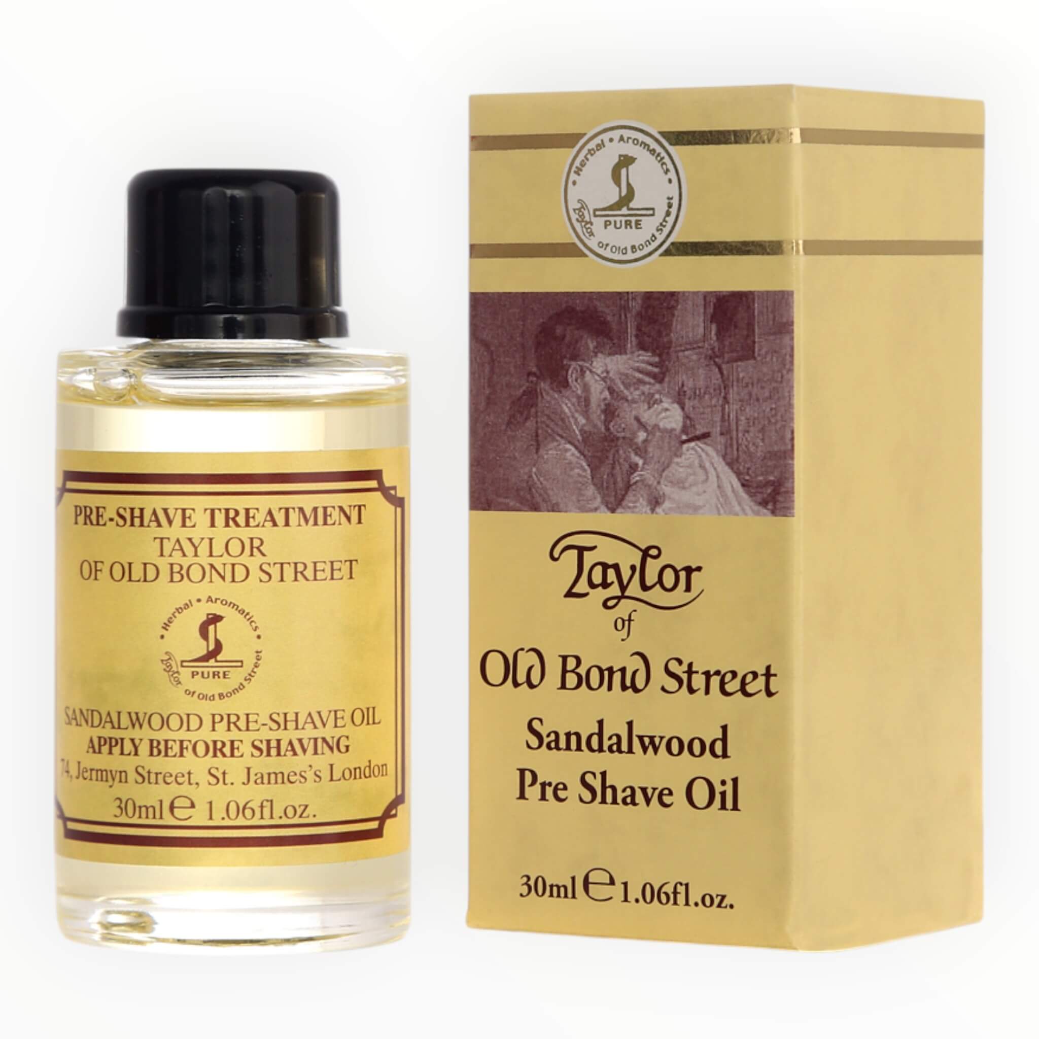 Pre-shave Oil, Sandalwood, 30 ml.