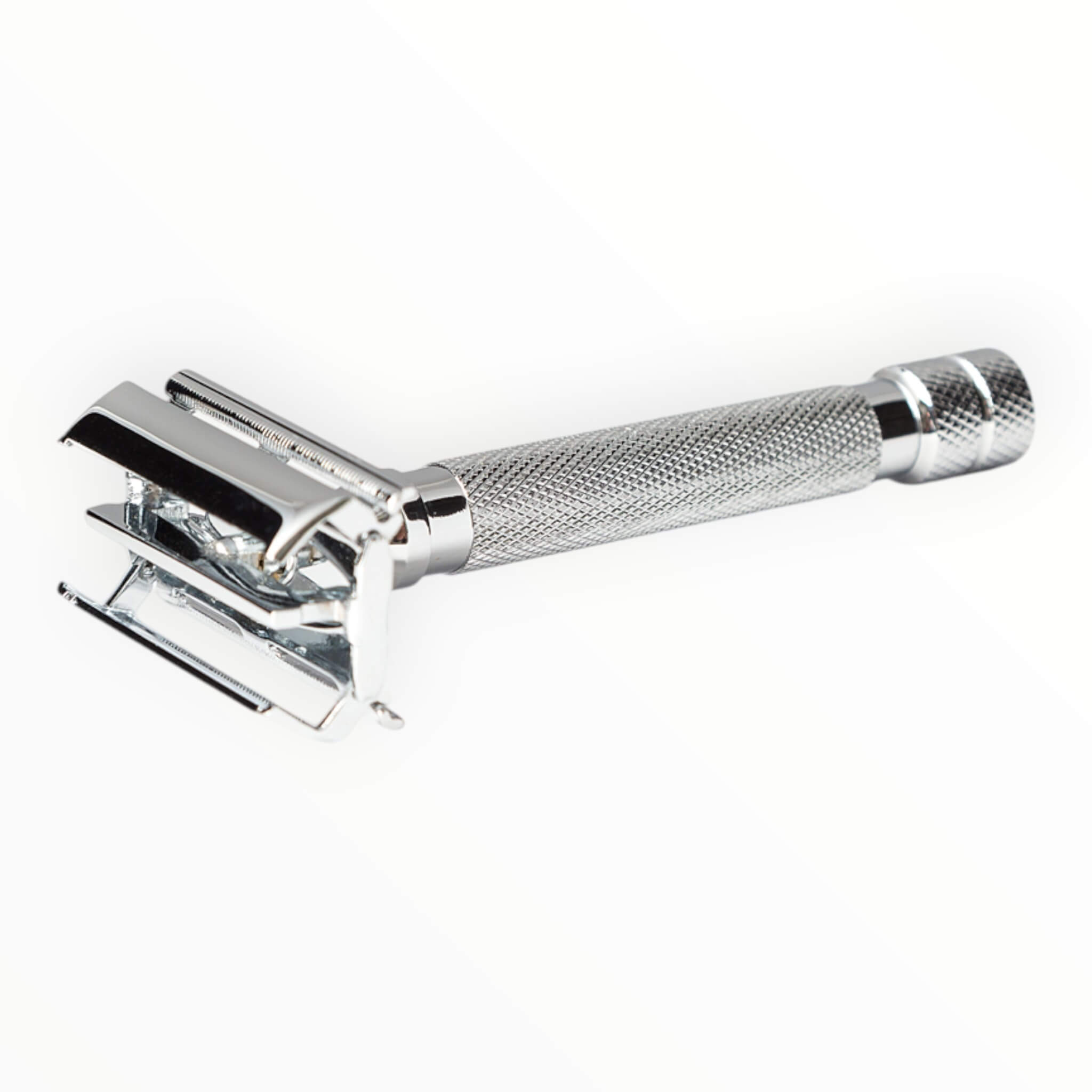 Säkerhetshyvel med fjärilsöppning, krom