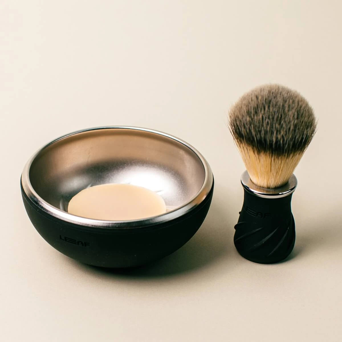 Set med Rakborste & Rakskål, Svart