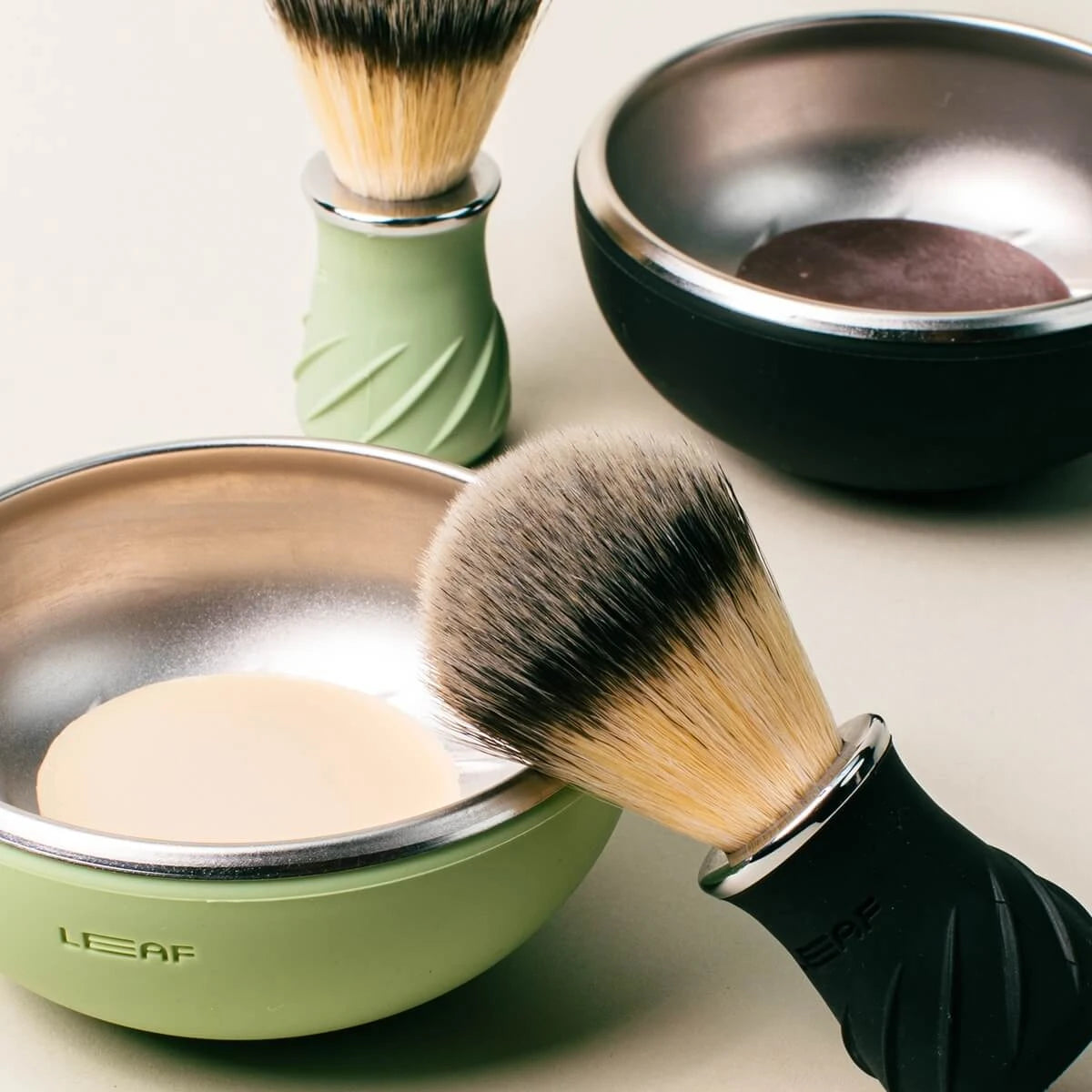 Set med Rakborste & Rakskål, Grön