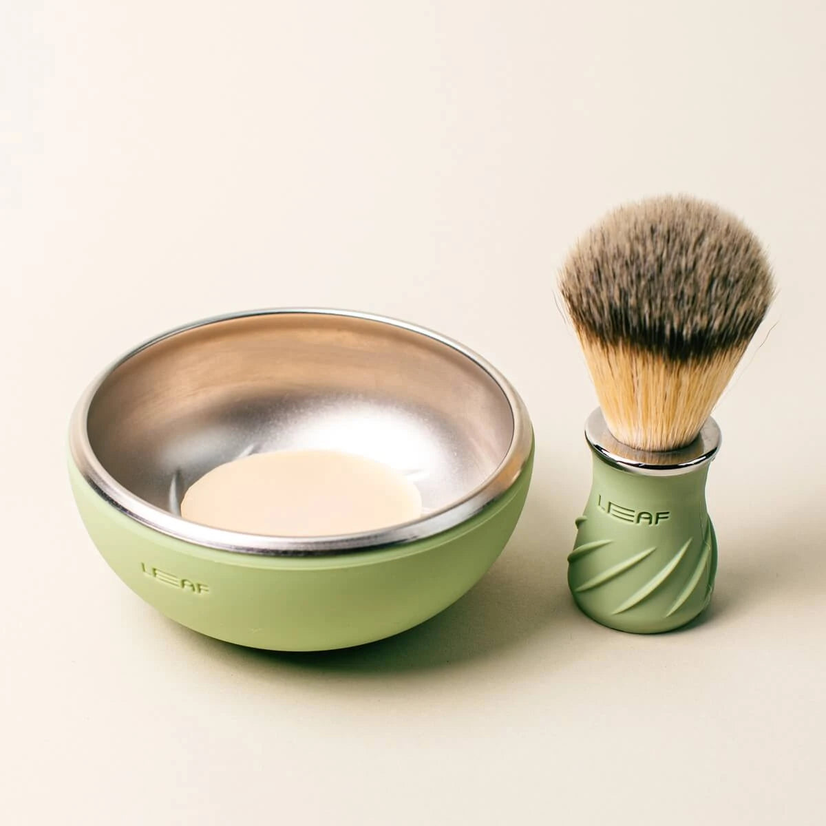 Set med Rakborste & Rakskål, Grön