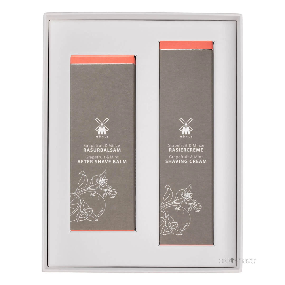 Presentaskar med Rakkräm och Aftershave Balm, Grapefruit & Mint