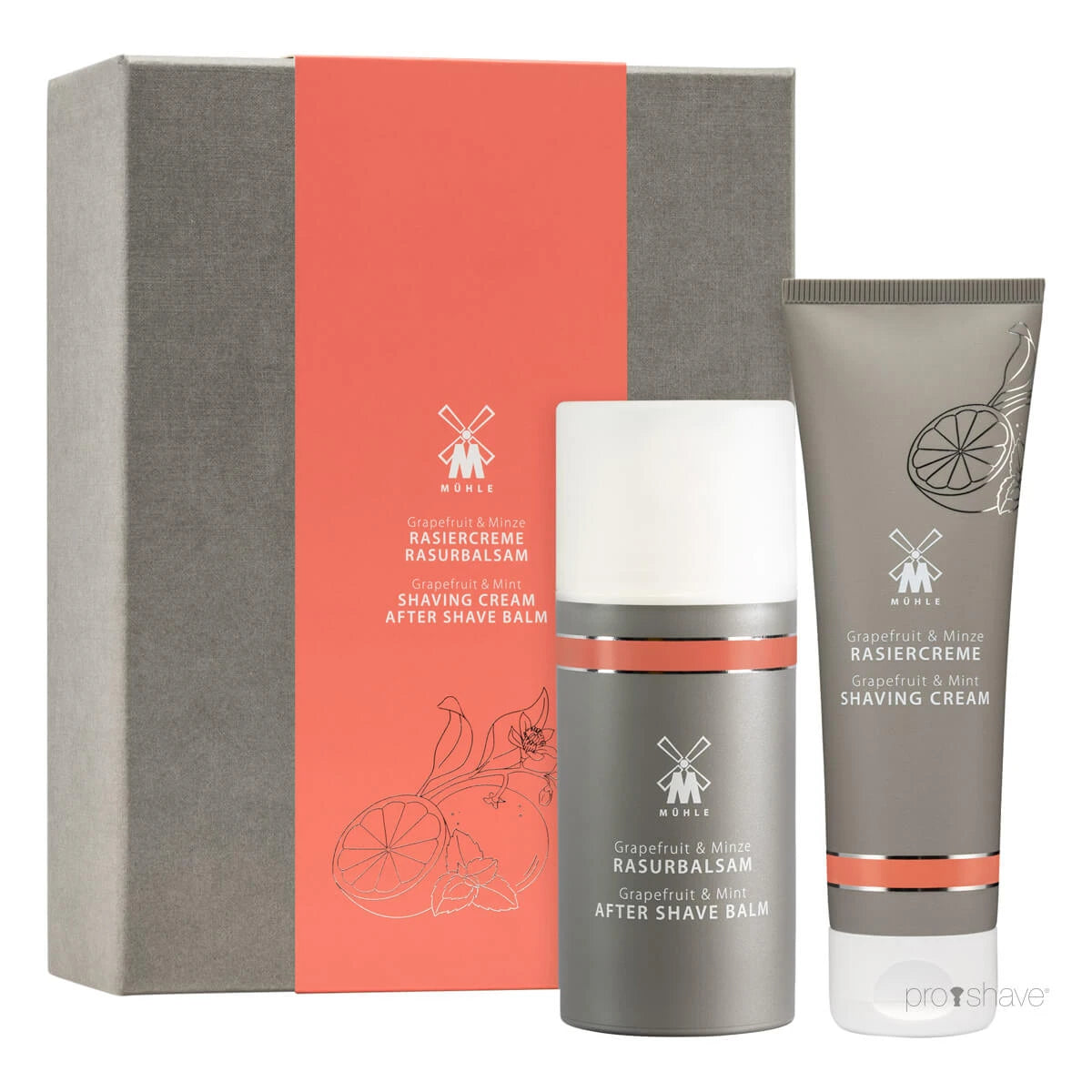 Presentaskar med Rakkräm och Aftershave Balm, Grapefruit & Mint