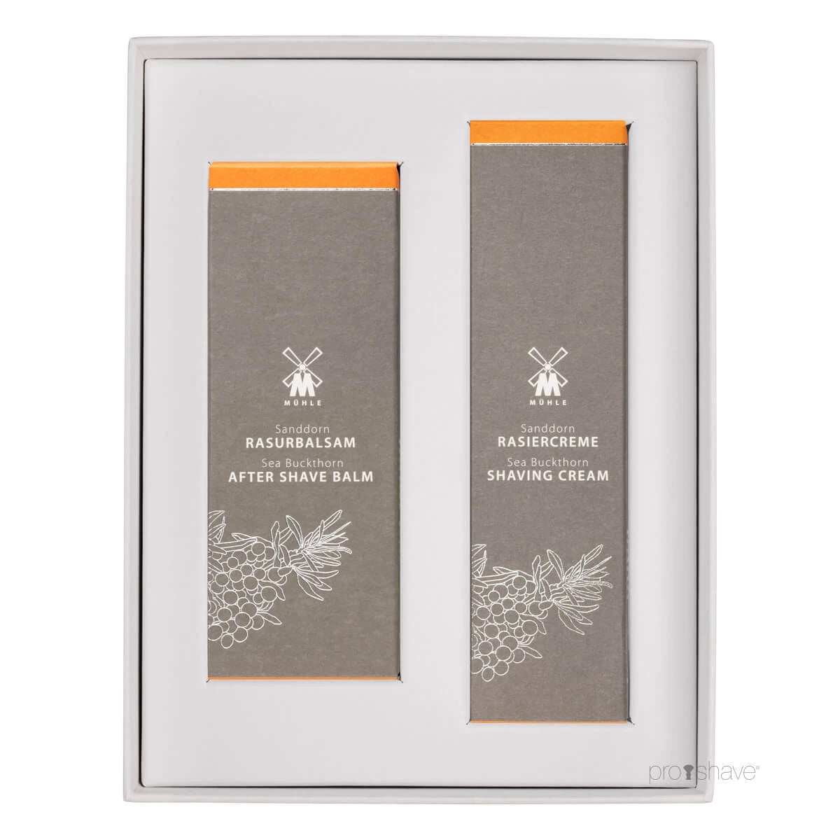 Presentaskar med Rakkräm och Aftershave Balm, havtorn