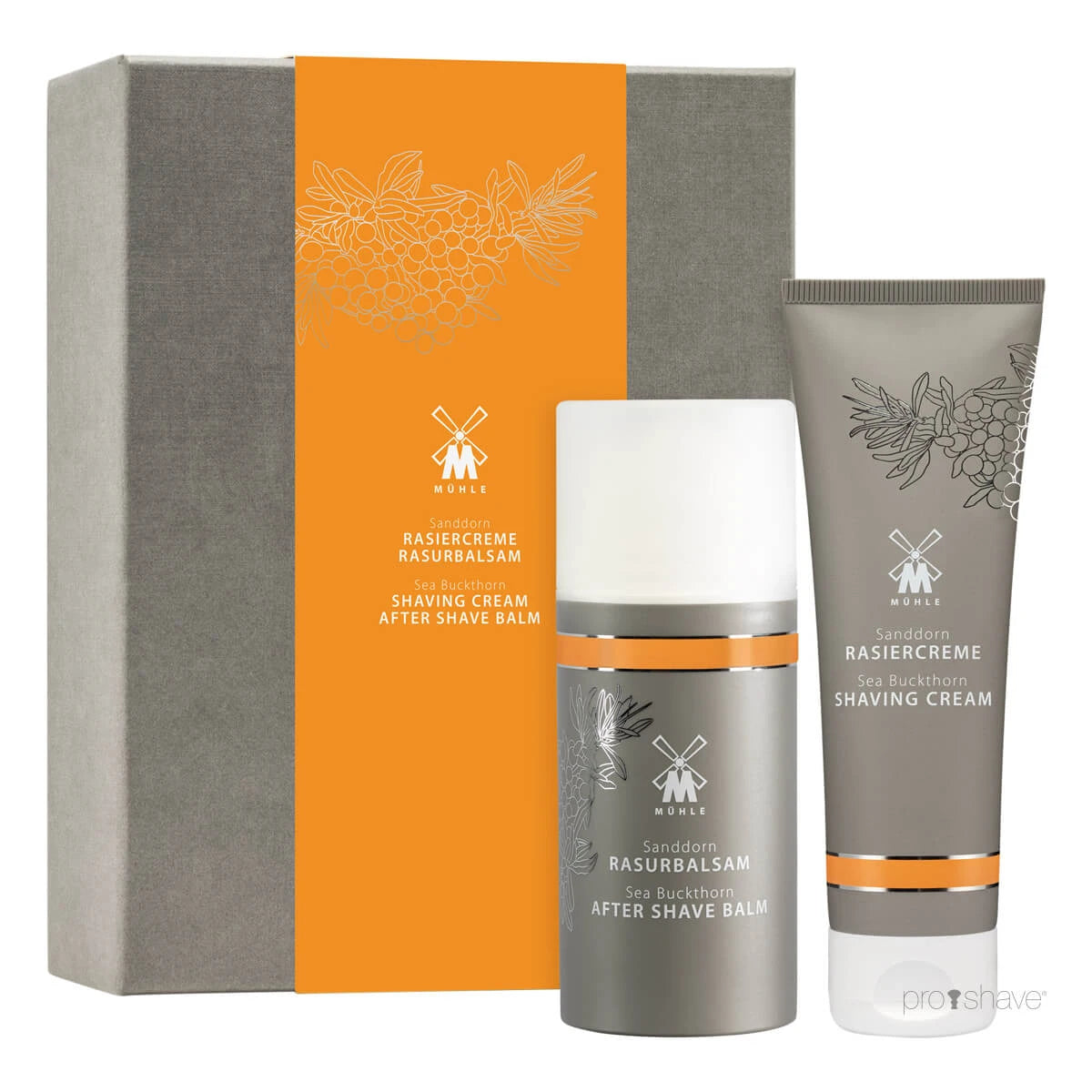 Presentaskar med Rakkräm och Aftershave Balm, havtorn