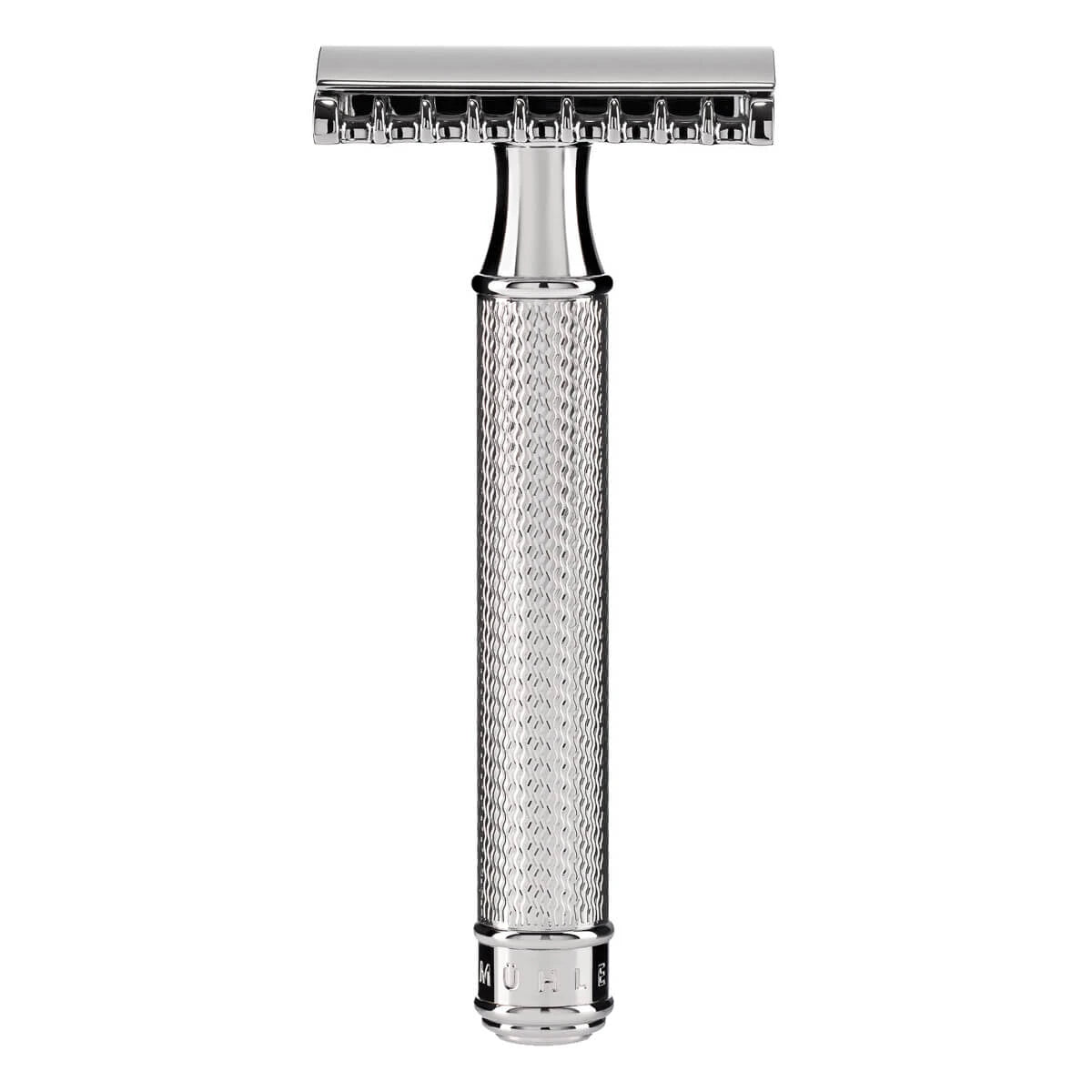 Säkerhetshyvel med öppen kam