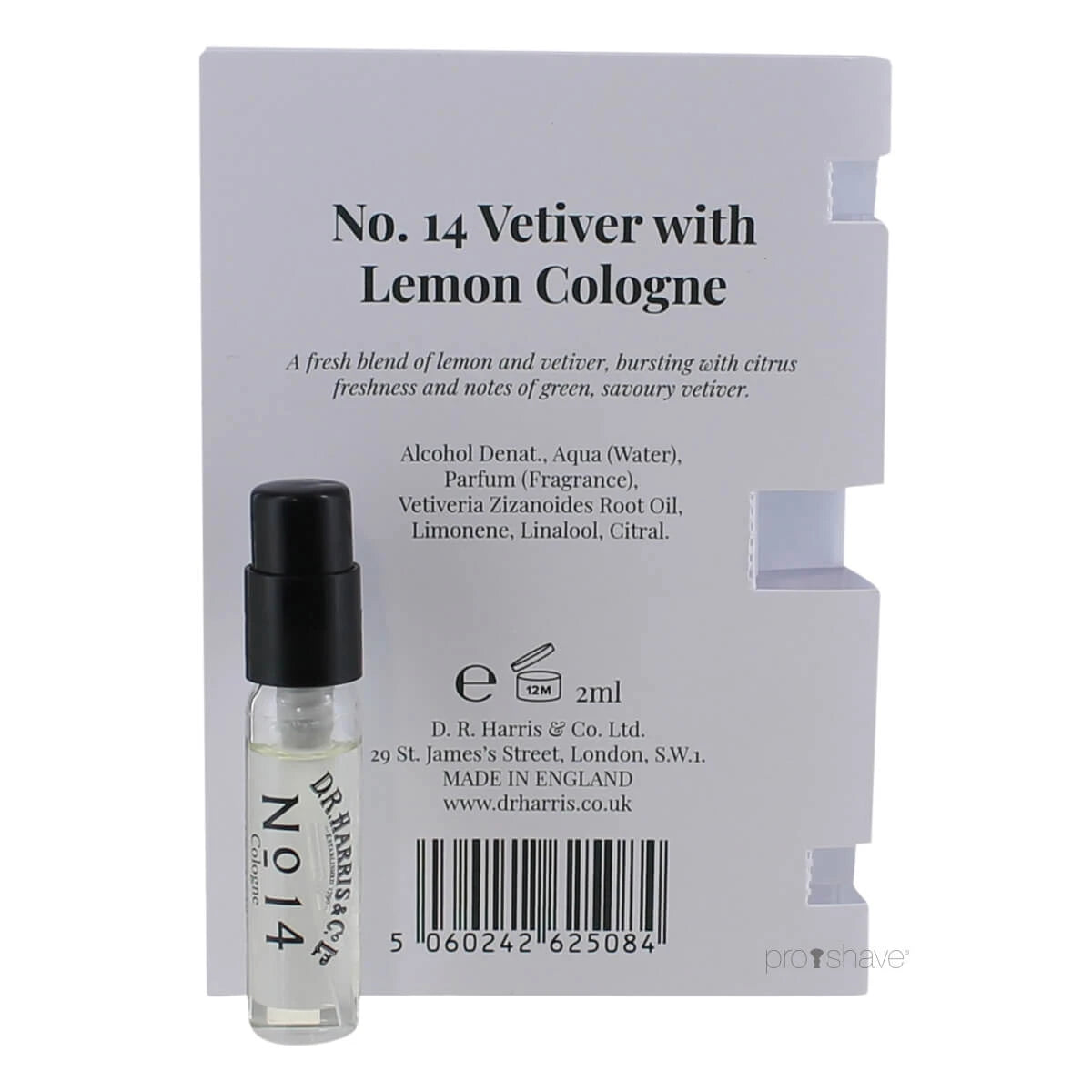 No. 14 Vetiver with Lemon Cologne, Prover, 2 ml.