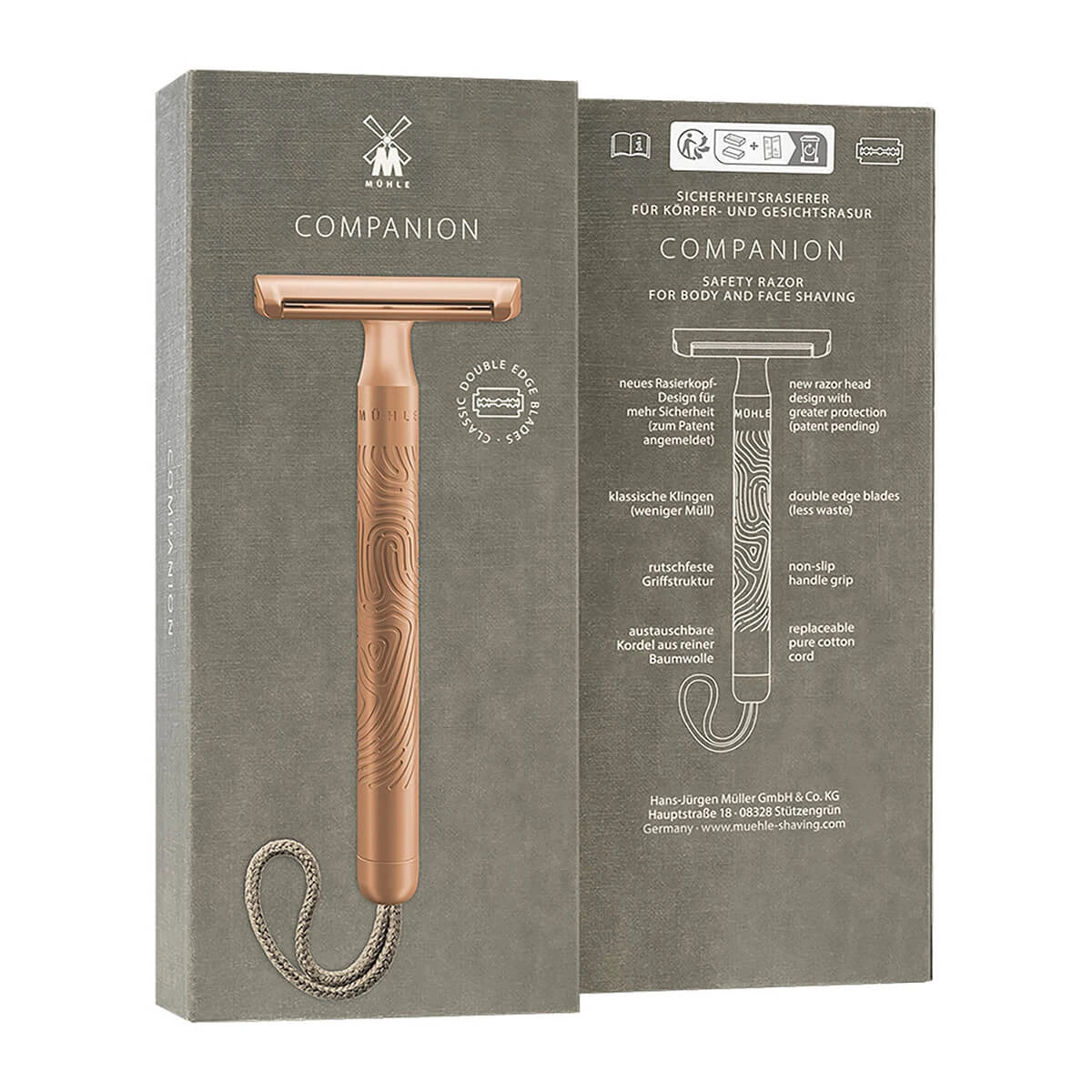 Säkerhetshyvel, Companion, Unisex, Rosegold