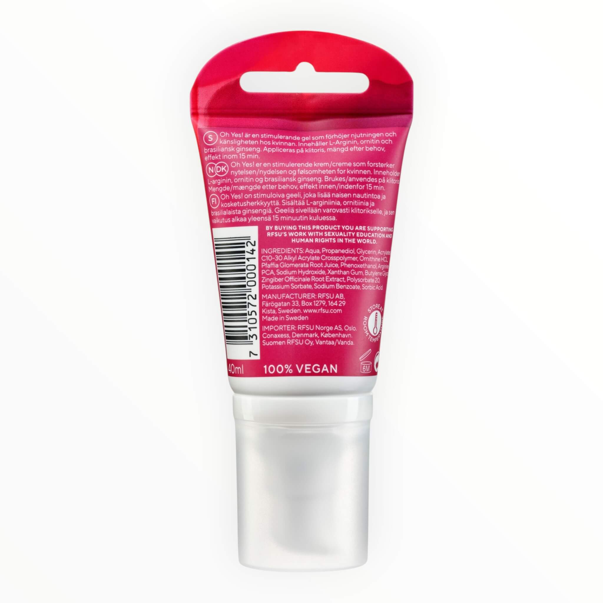 Oh Yes! – Stimulerande gel, 40 ml.